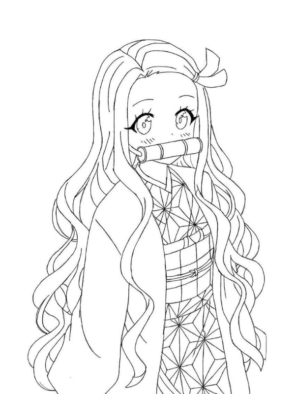 Hinh to mau anime nu co trang