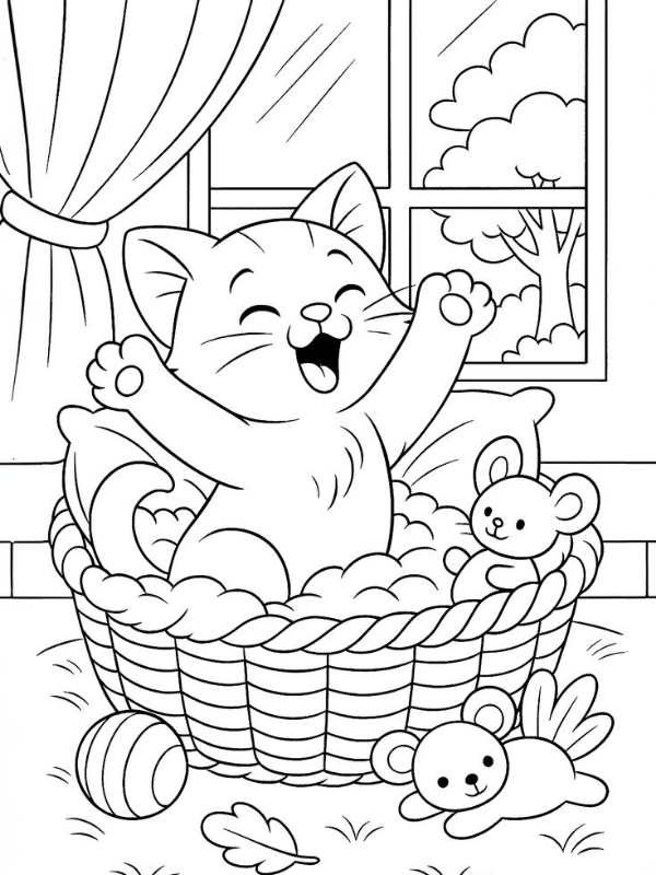 Hinh to mau con meo cho tre em