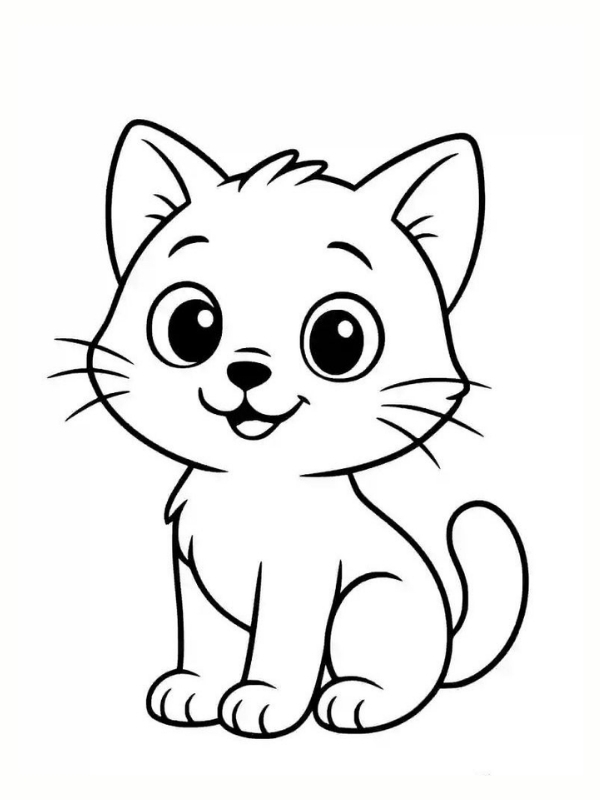 19+ Mẫu hình tô màu con mèo DỄ THƯƠNG, sáng tạo cho bé 21 Hinh to mau con meo it chi tiet