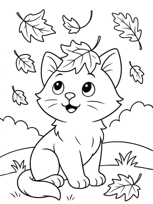 Hinh to mau con meo mam non