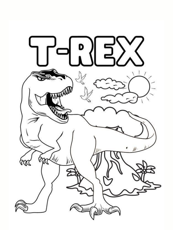 Hinh to mau khung long cho tre em