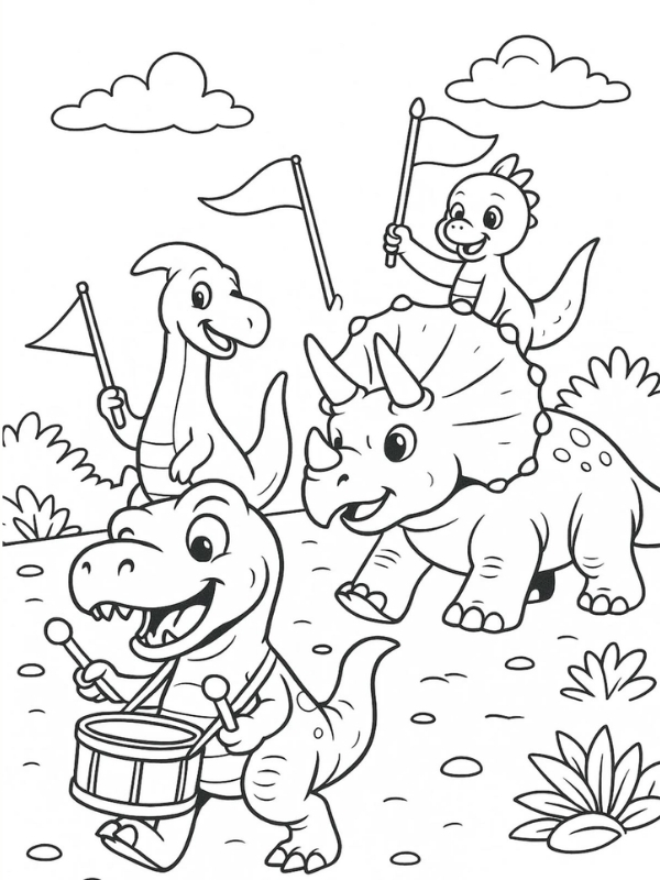 19+ Mẫu hình tô màu khủng long DỄ THƯƠNG, đẹp, nét cho bé 20 Hinh to mau khung long sinh dong