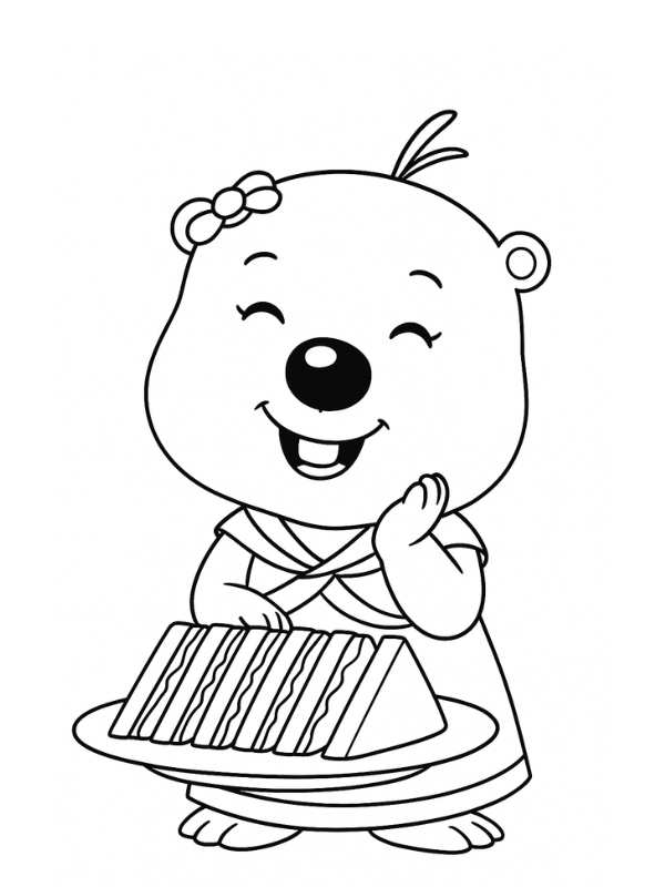 19+ Mẫu hình tô màu Loopy SIÊU CUTE, đơn giản sắc nét 20 Hinh ve Loopy an uong