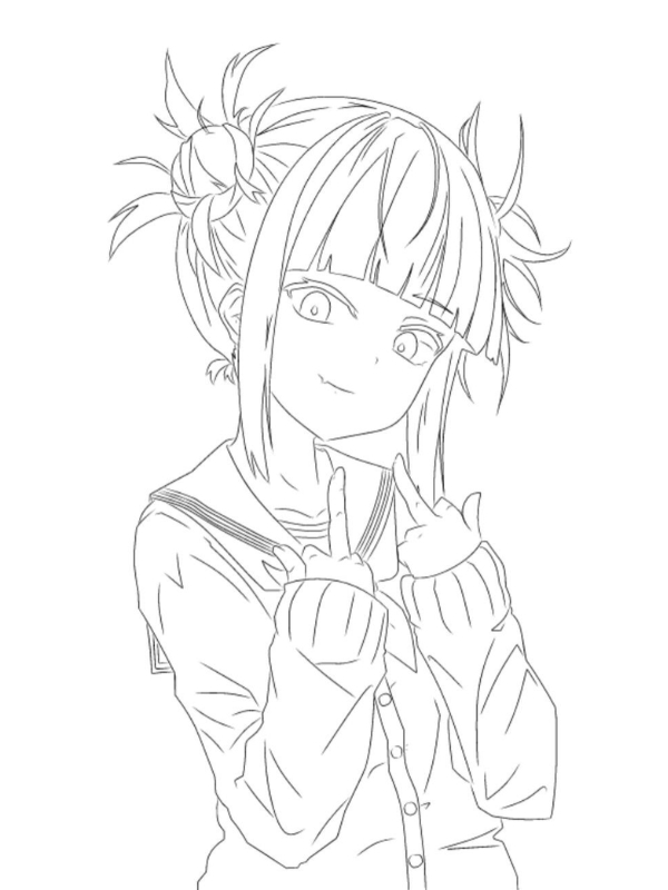 Hinh ve anime nu den trang