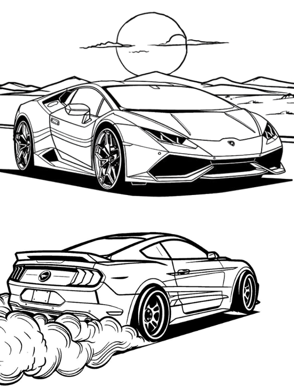 Hinh ve o to den trang