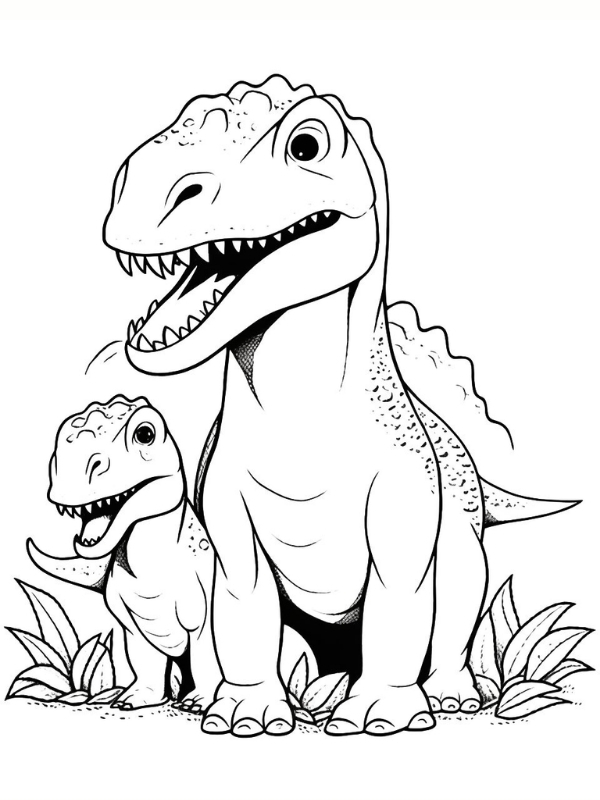 Khung long hoat hinh to mau