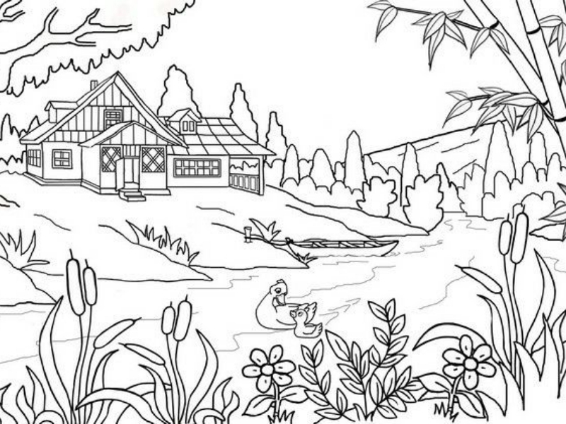 Mau tranh phong canh doi nui