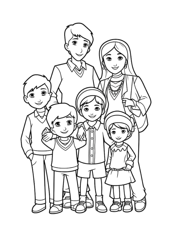 To mau cac thanh vien gia dinh