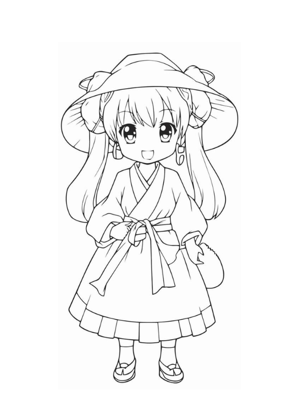 Tranh to mau anime nu chibi