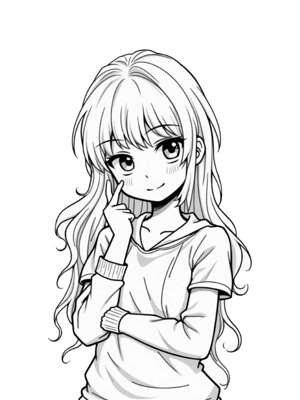 Tranh to mau anime nu