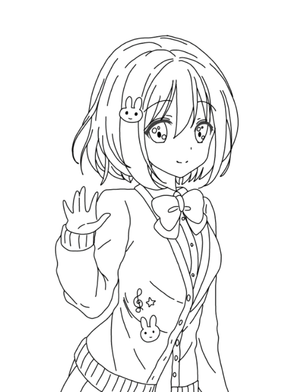 Tranh ve anime nu de thuong