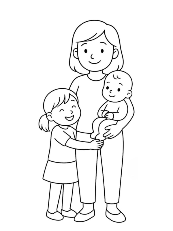 hinh to mau gia dinh 3 nguoi