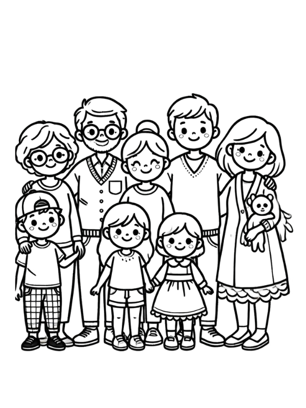 to mau gia dinh dong nguoi