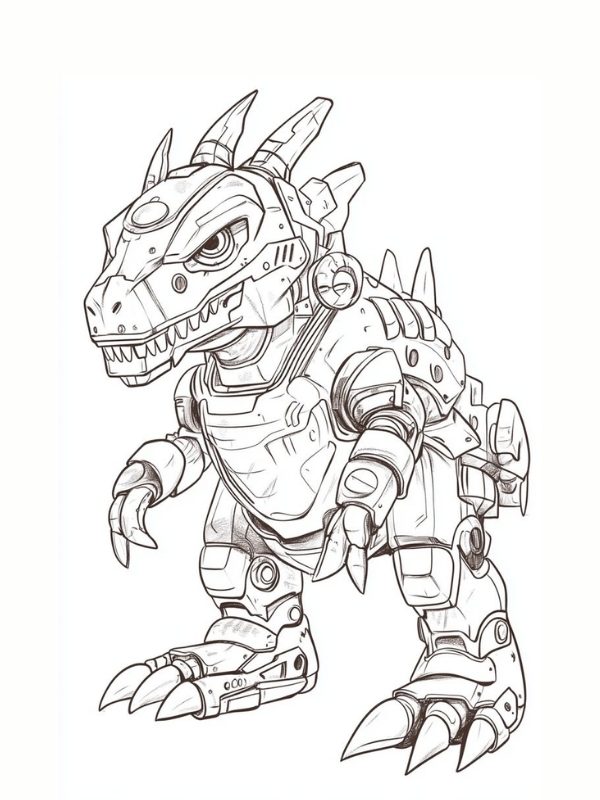 to mau robot khung long chien dau