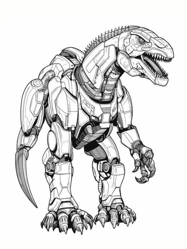 to mau robot khung long ngau