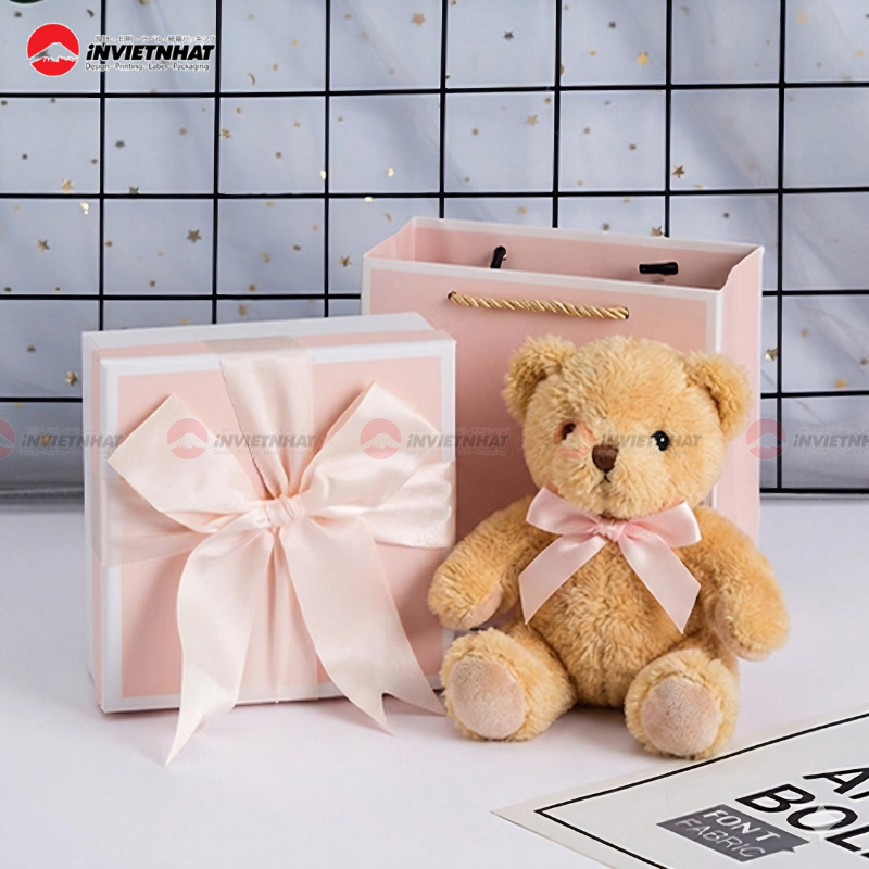 Hộp giấy âm dương đẹp dùng đựng gấu bông