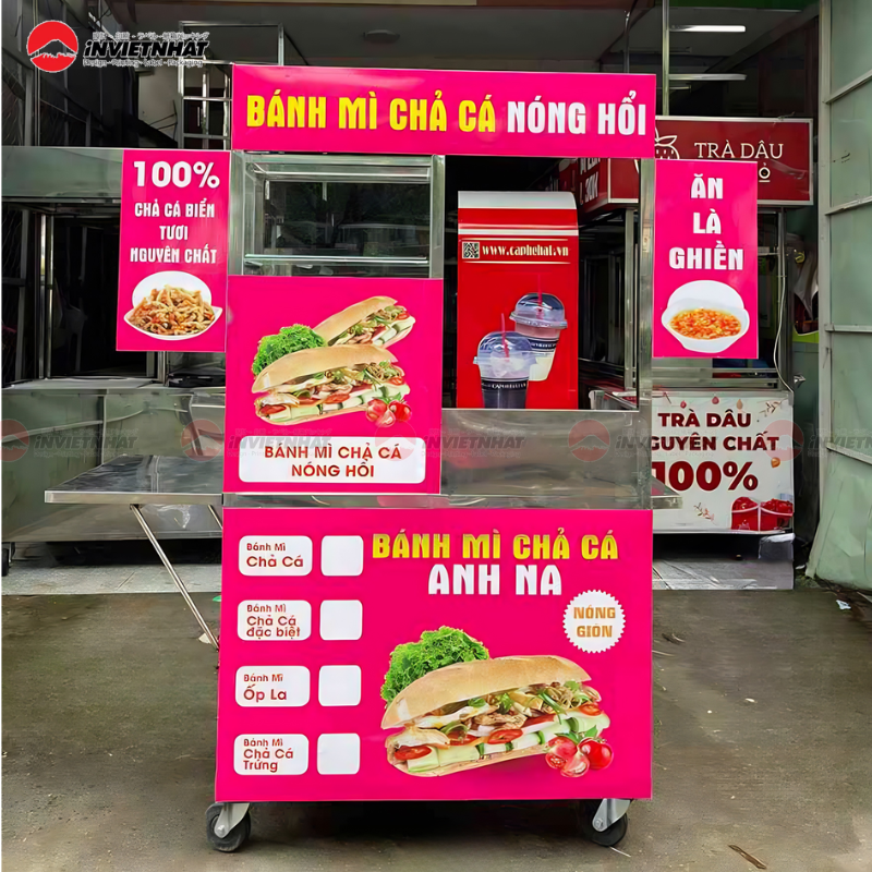 Mẫu decal xe bánh mì chả cá