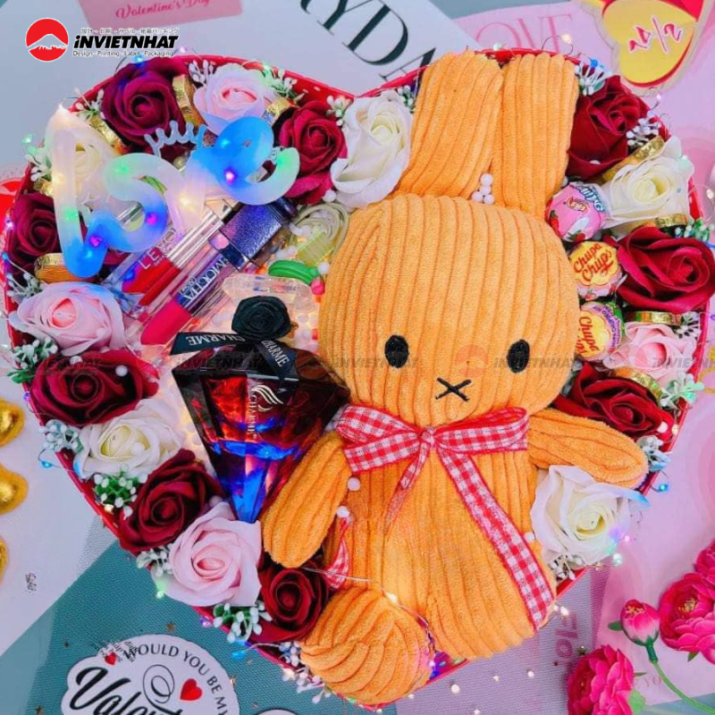 Hộp giấy âm dương đẹp đựng gấu bông