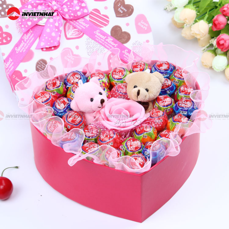 Hộp giấy nắp đậy đẹp đựng gấu bông