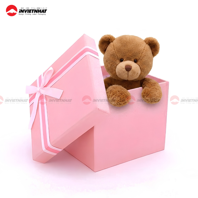 Hộp giấy âm dương đựng gấu bông