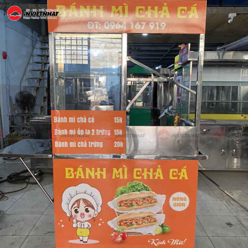 Mẫu decal xe bánh mì chả cá nổi bật