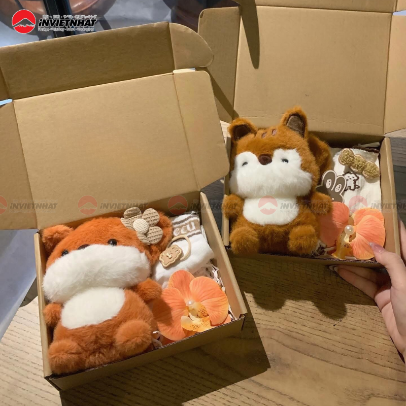 Hộp kraft đựng gấu bông phong cách tối giản