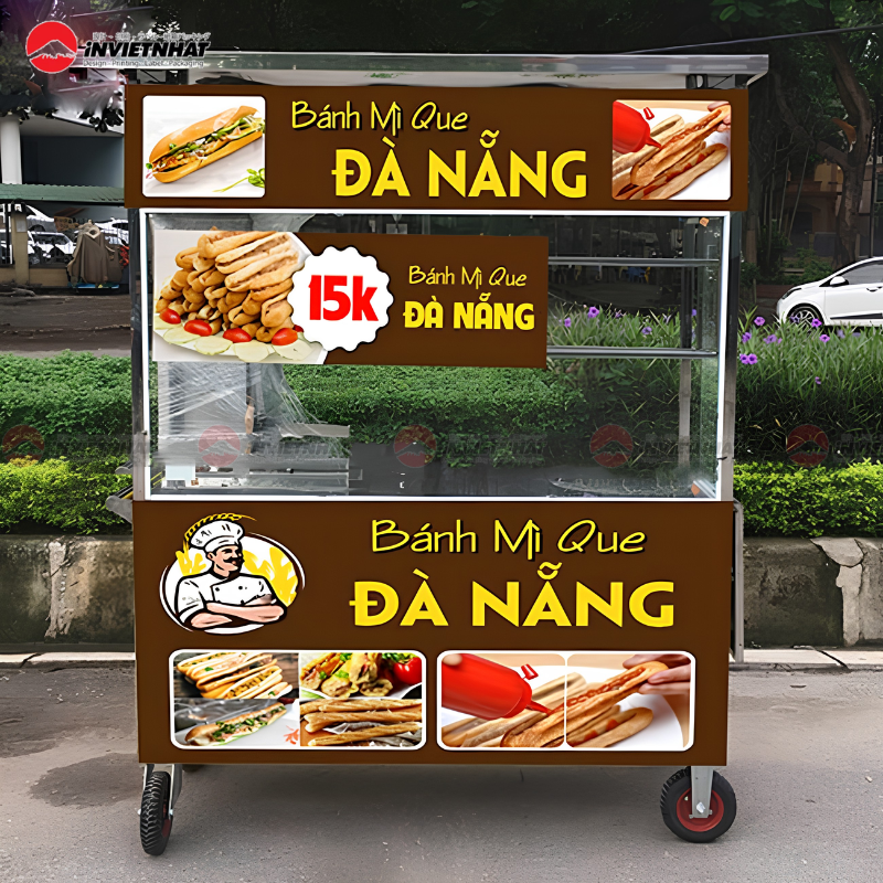 Bảng hiệu decal xe bánh mì bắt mắt