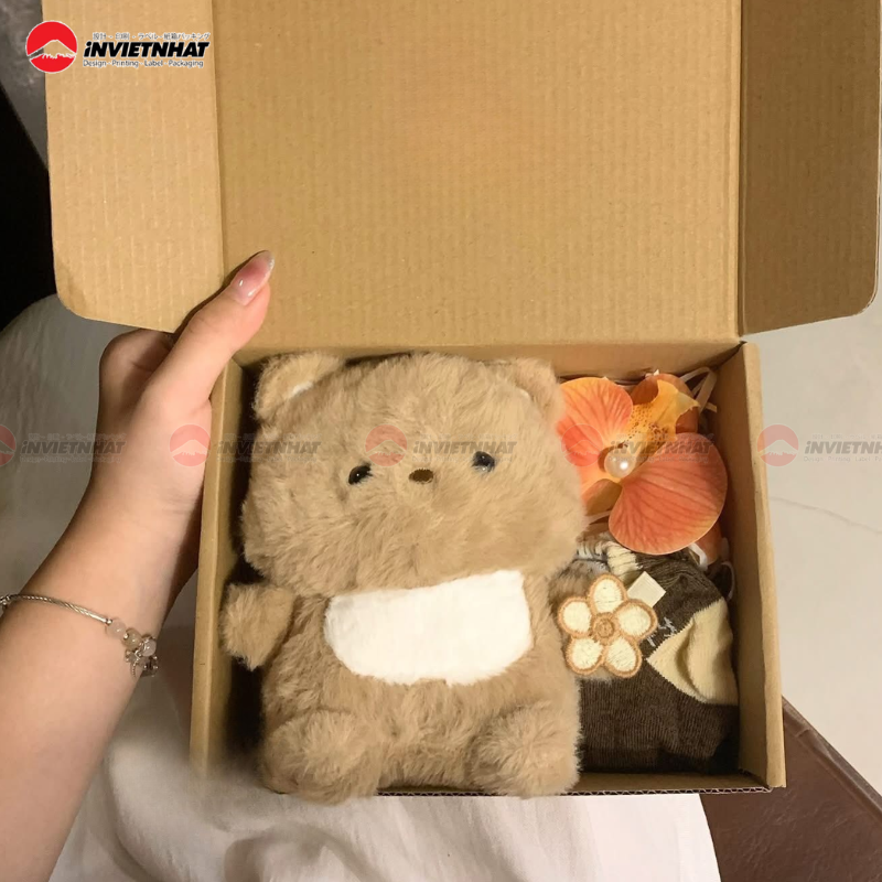 Hộp giấy kraft đựng gấu bông