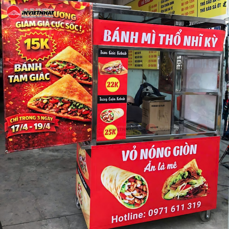 Mẫu decal dán xe bánh mì thiết kế hiện đại