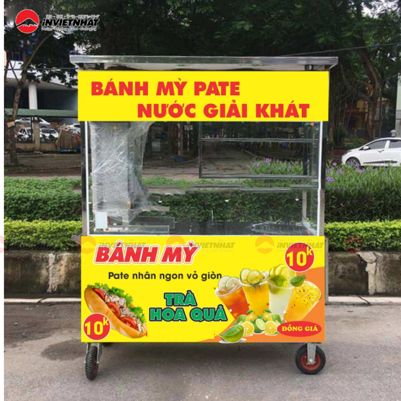 Mẫu dán decal xe bánh mì tối giản