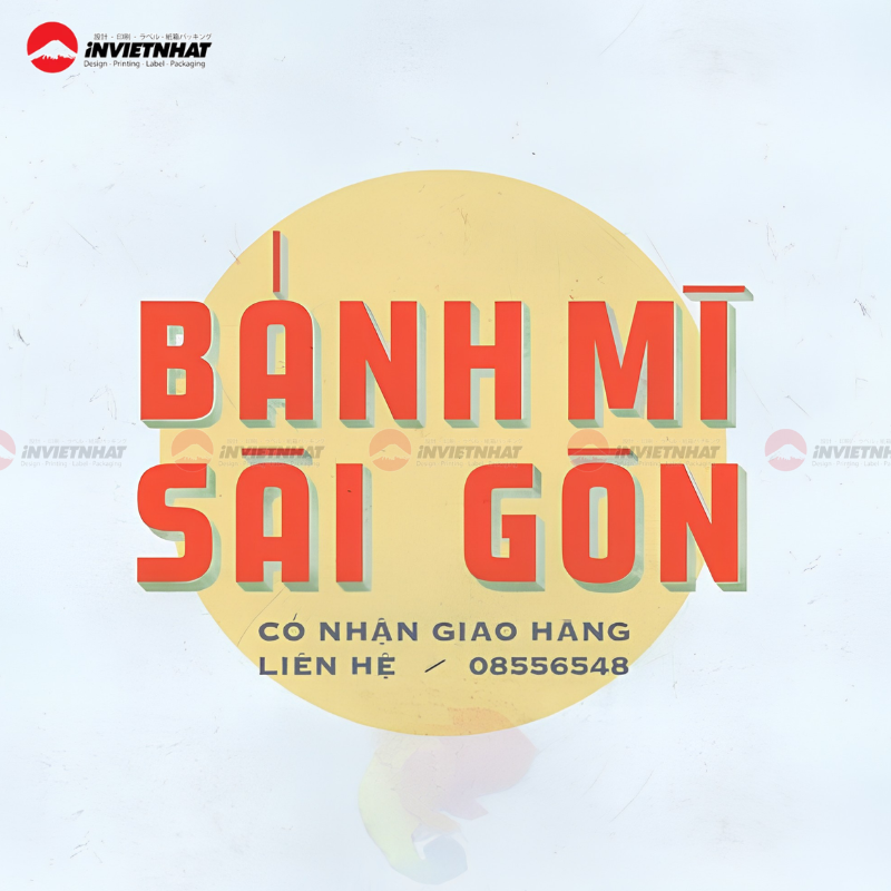 Mẫu decal dán xe bánh mì kiểu chữ dễ nhìn
