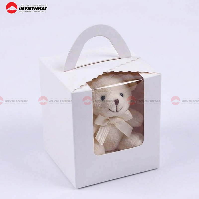 Hộp giấy có quai xách đựng gấu bông
