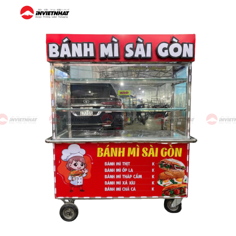Mẫu dán decal xe bánh mì truyền thống đẹp