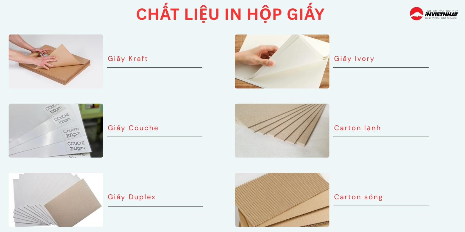 chất liệu in hộp giấy