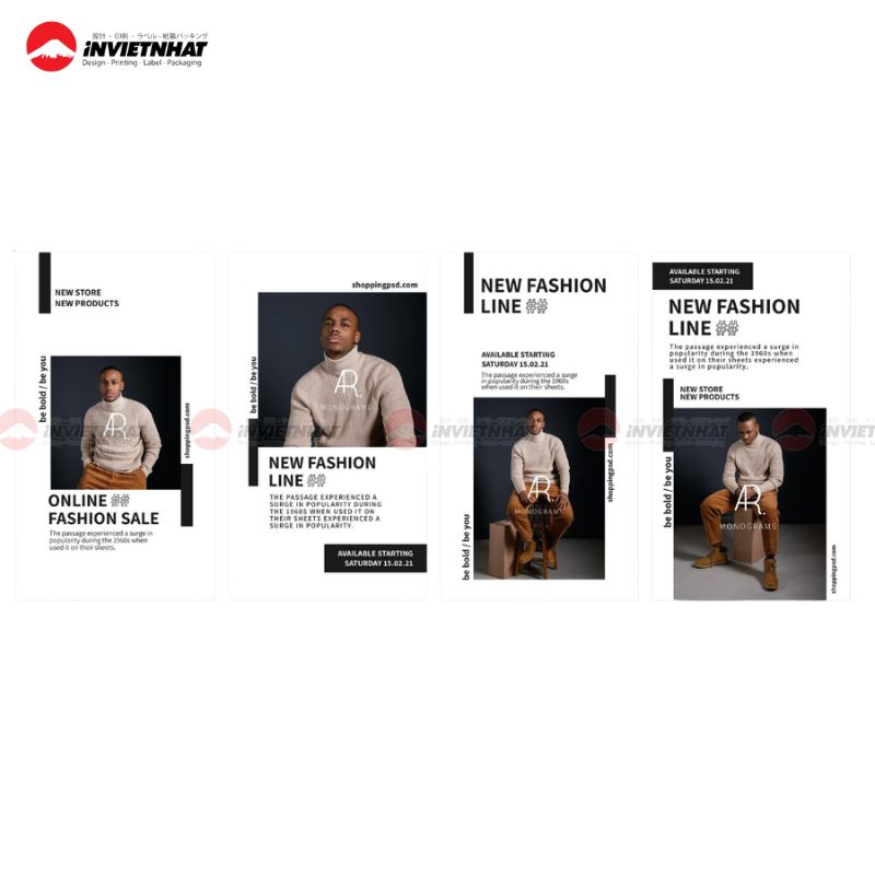Layout catalogue nam tối giản