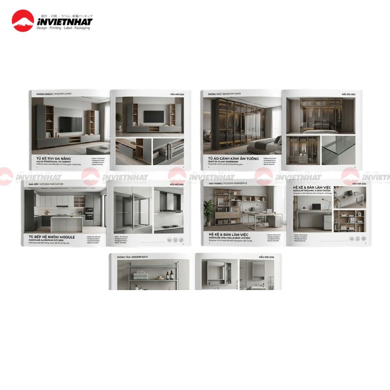 Mẫu catalogue hệ tủ bếp nhôm