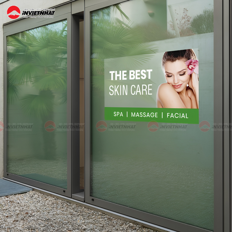 Thiết kế decal kính spa hiện đại
