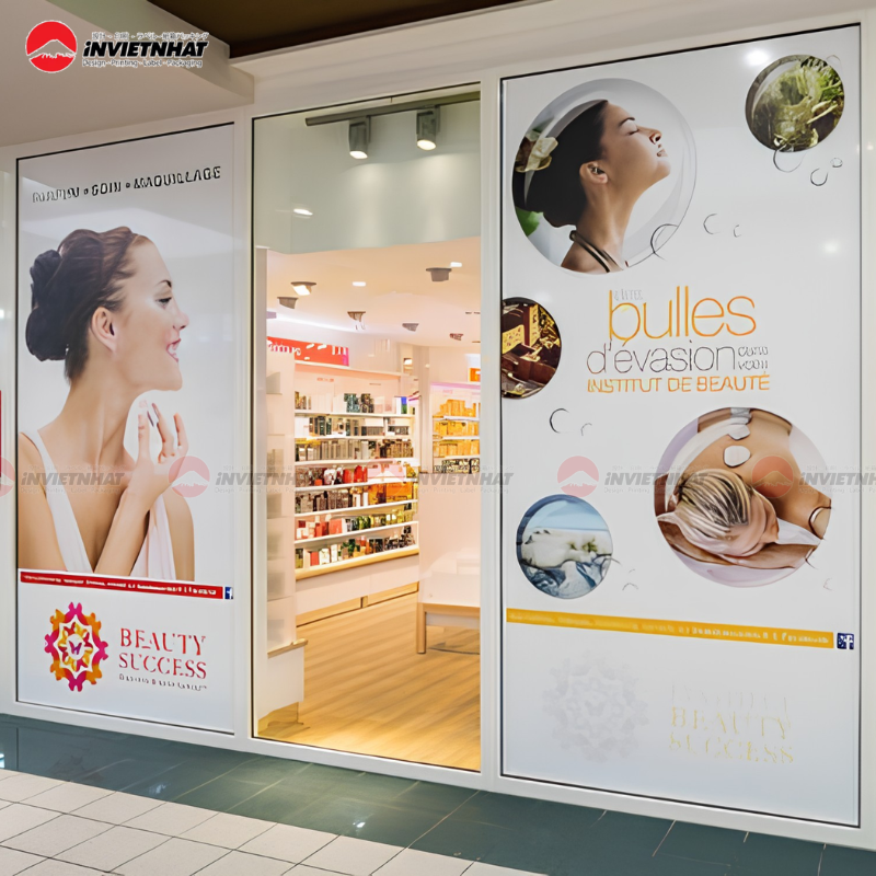 Mẫu decal kính spa giúp không gian trở nên thanh lịch