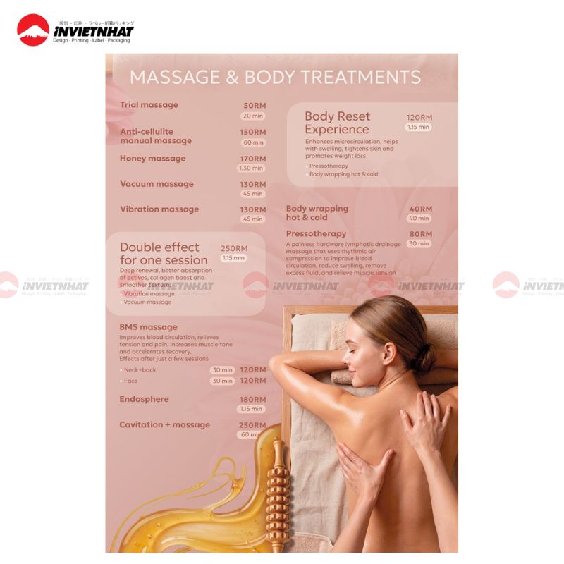 mẫu in menu spa tone hồng