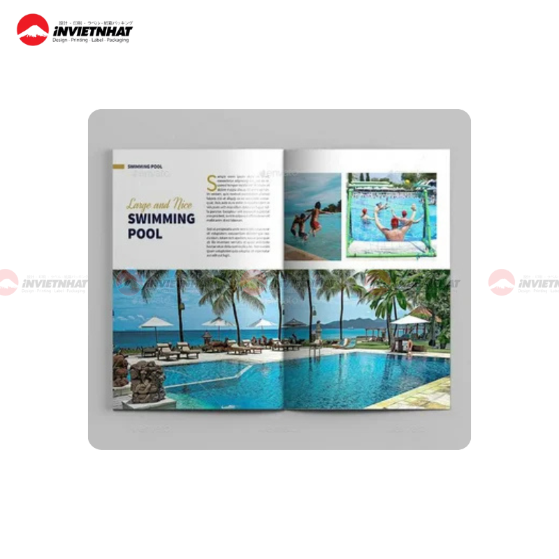 mẫu catalogue resort cao cấp có hồ bơi ven biển