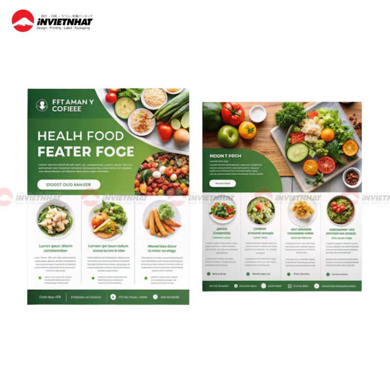 Mẫu catalogue đồ ăn healthy màu xanh trắng
