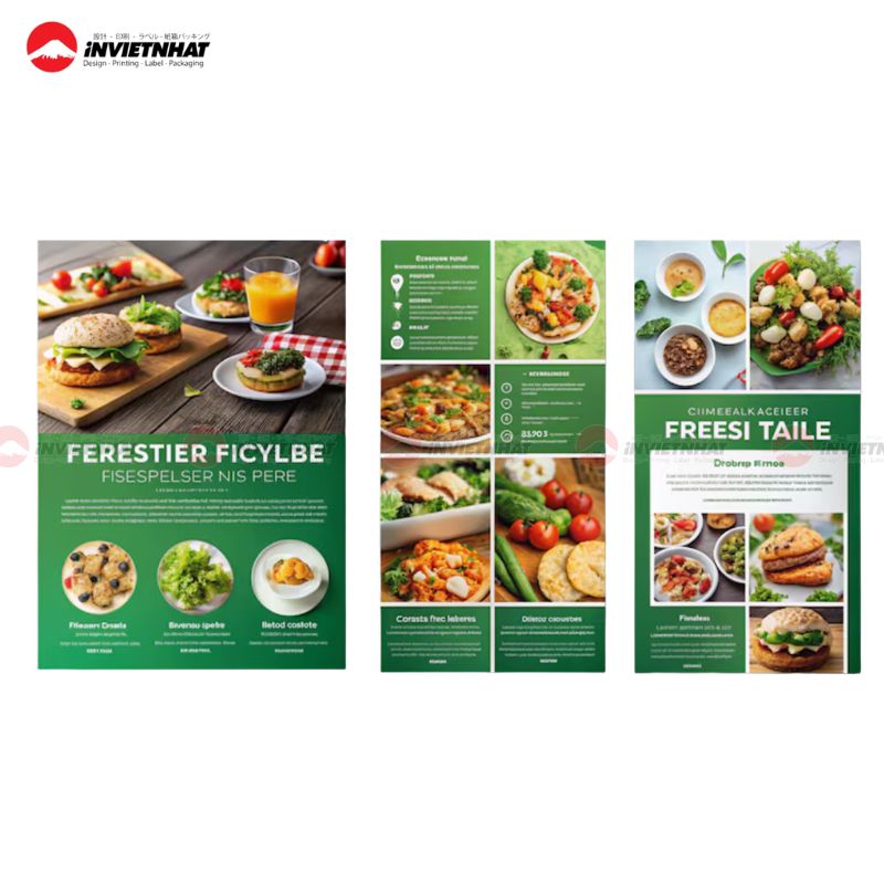 Mẫu catalogue đồ ăn màu xanh