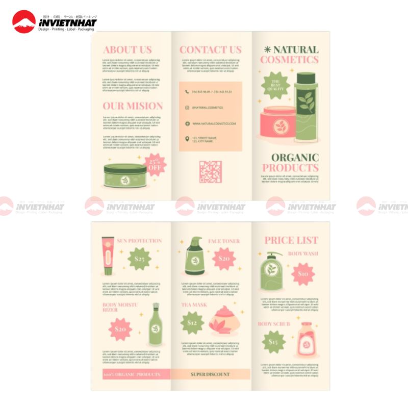 Mẫu catalogue mỹ phẩm organic tone be