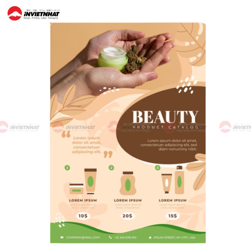 Mẫu catalogue mỹ phẩm thiên nhiên tối giản