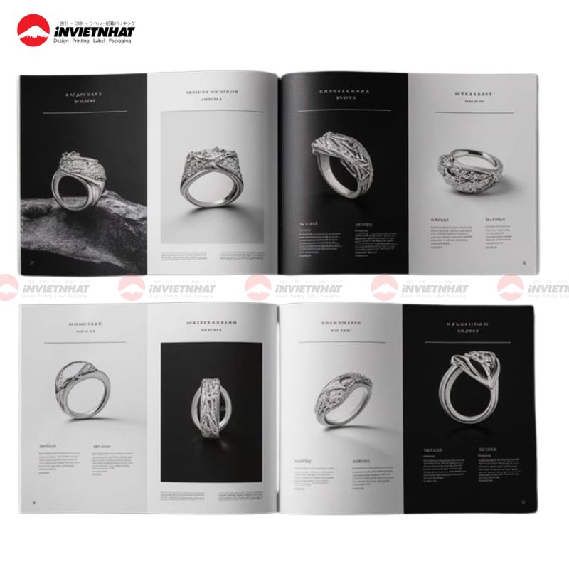in catalogue bìa cứng trang sức