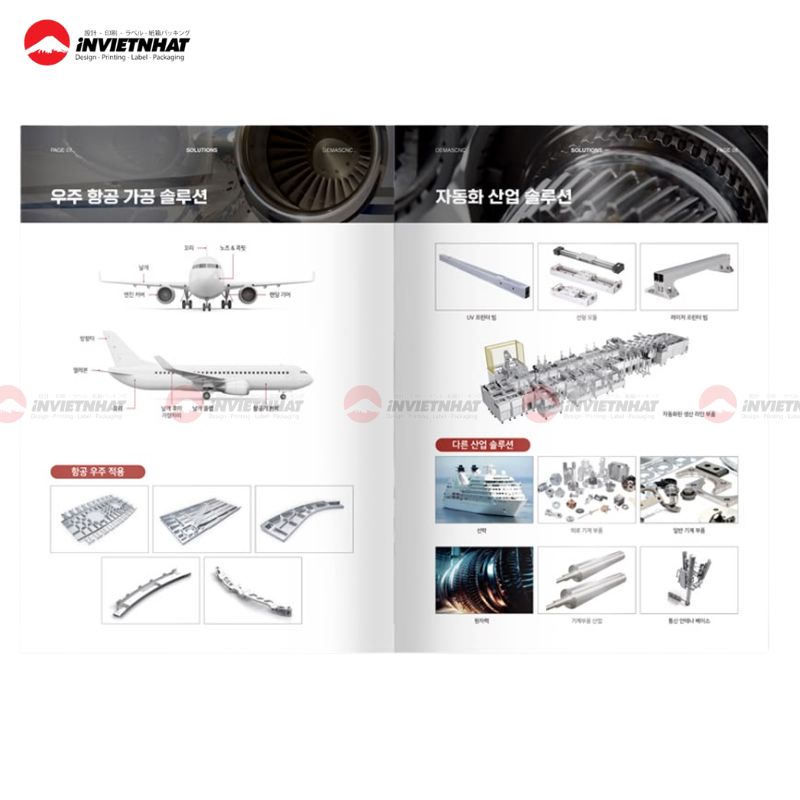 Mẫu catalogue cơ khí hiển thị chi tiết linh kiện gia công chính xác