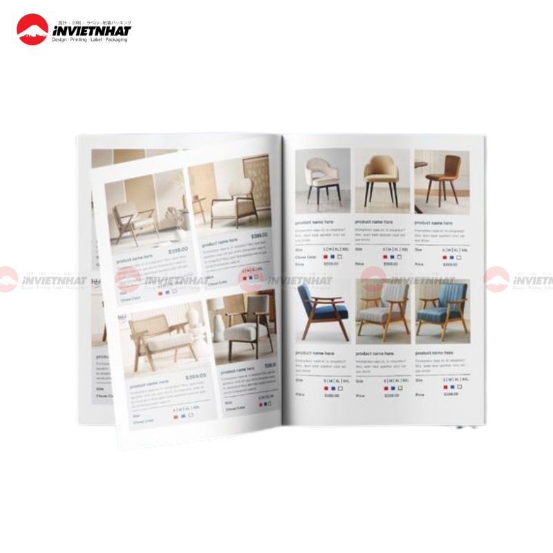 in catalogue bìa cứng nội thất ghế