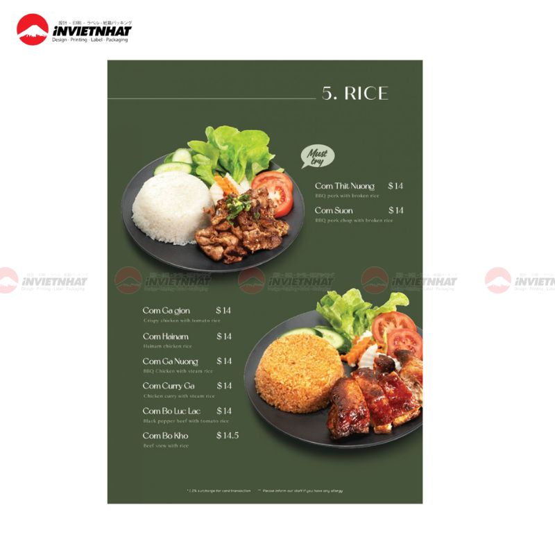 Mẫu catalogue nhà hàng vietnam