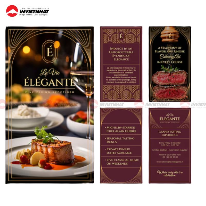 Thiết kế mẫu catalogue nhà hàng Fine Dining sang trọng