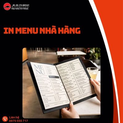 in menu nhà hàng